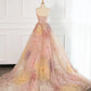 Pretty Ball Gown Sweetheart Floral Tulle Long Prom Dresses Party Gown Evening Dress C3770