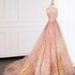 Pretty Ball Gown Sweetheart Floral Tulle Long Prom Dresses Party Gown Evening Dress C3770