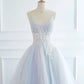 Pretty Ball Gown Spaghetti Straps Tulle Long Prom Dresses Party Gown Evening Dress C3773