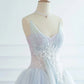 Pretty Ball Gown Spaghetti Straps Tulle Long Prom Dresses Party Gown Evening Dress C3773