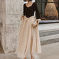 Pretty A line Square Neckline Long Sleeves Black Prom Dresses Party Evening Dress C3793