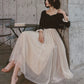 Pretty A line Square Neckline Long Sleeves Black Prom Dresses Party Evening Dress C3793