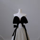 Pretty Ball Gown Off The Shoulder Black Velvet Long Prom Dresses Party Evening Dress C3798