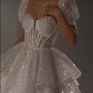 Robe trapèze blanche transparente, corset court à paillettes, robe de soirée C394