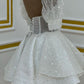 Sweetheart Sequin Short Homecoming Dress with Puff Sleeves C395