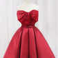 Red Satin Short Prom Dress Lovely Red Knee Length Homecoming Dress C399