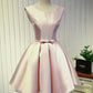 Cute A-Line Scoop Sleeveless Short Pink Cocktail Homecoming Dress C409