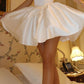 A-Line Strapless Sleeveless Back Zipper White Short Homecoming Dress C419