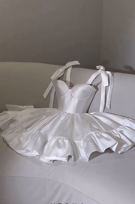 Robe de soirée en Satin blanc, jolie ligne A, bretelles, robes de soirée, C422