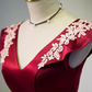 Robe de bal élégante en Satin, décolleté en V, robe de soirée bordeaux, robes de soirée, C435