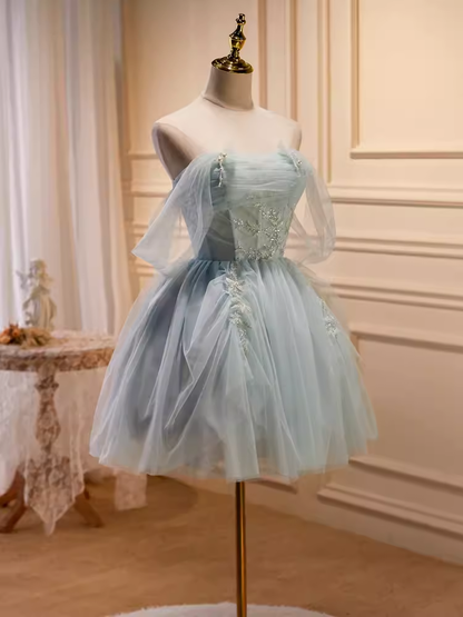 Robe de bal élégante, épaules dénudées, en Tulle, robe de soirée en dentelle, robes de bal, C437