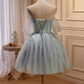 Elegant Ball Gown Off The Shoulder Tulle Party Dress Lace Homecoming Dresses C437