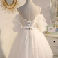 Elegant Ball Gown Straps Tulle Party Dress White Homecoming Dresses C440