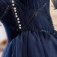 Elegant Ball Gown Straps Tulle Party Dress Navy Blue Homecoming Dresses C443