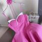 Sexy A Line Straps Pink Birthday Dress Short Homecoming Dresses C450