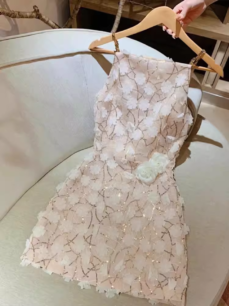 Robe trapèze mignonne pour 18e anniversaire, robes courtes de soirée, C451