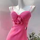 Elegant A Line Straps Pink Birthday Dress Short Homecoming Dresses C486