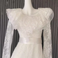 Elegant A line White Long Sleeves Lace White Wedding Dresses C498