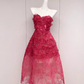 Simple A line Pink Birthday Dress Lace Homecoming Dresses C501