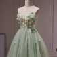 Elegant A Line Mint Green Birthday Outfits Tulle Homecoming Dresses C547