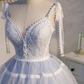 Cute Ball Gown Straps Gray Birthday Outfits Tulle Homecoming Dresses C551