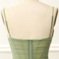 Chic Straps Pleated A-line Sage Green Homecoming Dress C565