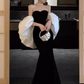 Sexy Mermaid Off The Shoulder Black Prom Dresses C56