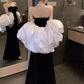 Sexy Mermaid Off The Shoulder Black Prom Dresses C56