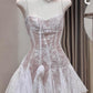 Simple A line Short Birthday Dress Lace White Homecoming Dresses C496