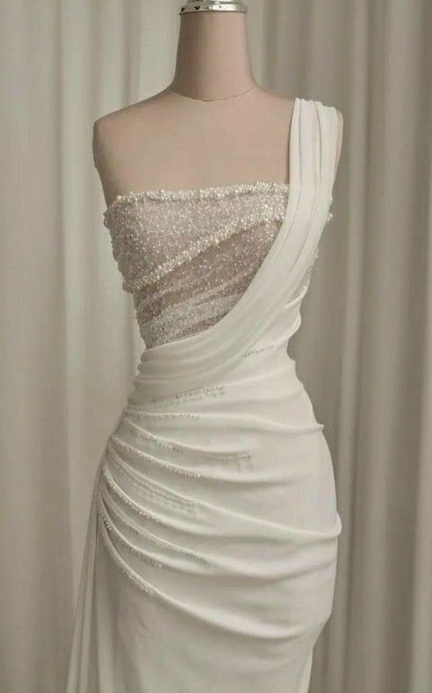 Robe de mariée sirène longue en Satin et paillettes, sexy, blanche, C609