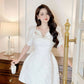 Chic A Line Short Lace White Homecoming Dress 18th Birthday Outfits C630