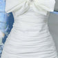 Strappy Bandeau Midi Dress White Homecoming Dress C632