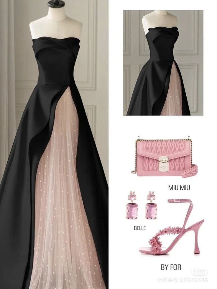 Strapless Satin Pearls Tulle Long Prom Dresses Party Dress C640