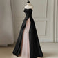 Strapless Satin Pearls Tulle Long Prom Dresses Party Dress C640