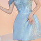 Chic A Line Short Blue Sequin Homecoming Dress 18th Birthday Outfits C643