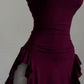 Sexy Sheath Strapless Burgundy Slit Prom Dresses Homecoming Dress C726