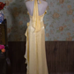 Vintage Mermaid Halter Yellow Flowers Long Prom Dresses C72