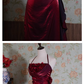 Vintage Mermaid Halter Burgundy Flowers Long Prom Dresses C73