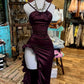 Chic Tight Short Homecoming Dress Fashion Party Gown Burgundy Birthday Outfits C748