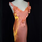 Vintage sirène bretelles Organza longues robes de bal C75