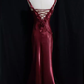 Vintage Mermaid Straps Organza Long Burgundy Prom Dresses C76