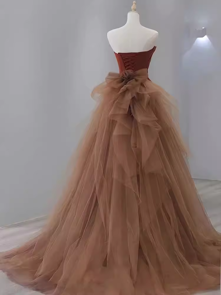 Robe de bal longue en satin, sexy, sans bretelles, sans bretelles, C829