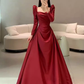 Simple Mermaid Long Sleeves Red Long Prom Dresses C88