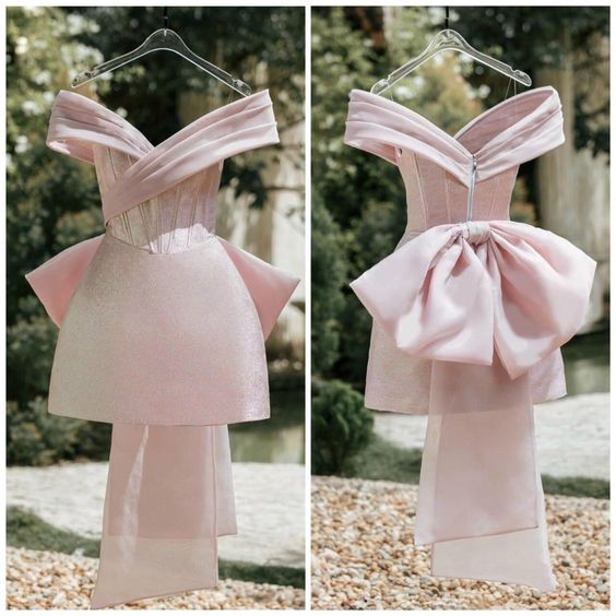 Robe de soirée élégante en Satin, ligne A, décolleté en V, courte, tenue d'anniversaire, rose, C903