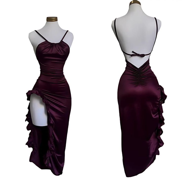 Vintage High Low Halter Burgundy Birthday Outfits Homecoming Dress C921