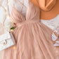 Vintage une ligne Blush rose Tulle tenues d'anniversaire robe de soirée C931