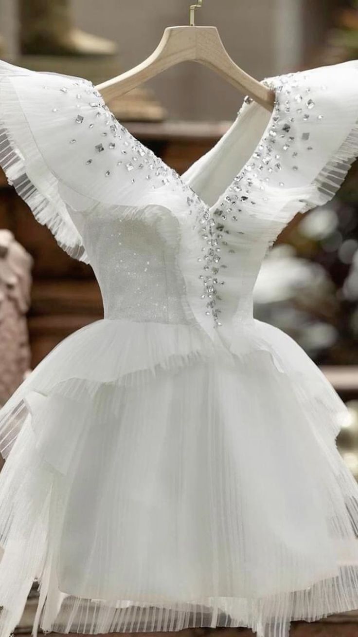 Robe de soirée Vintage en Tulle blanc, ligne A, décolleté en V, tenue d'anniversaire, C933