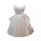 Sexy A line Spaghetti Straps Tulle White Short Homecoming Dresses C968