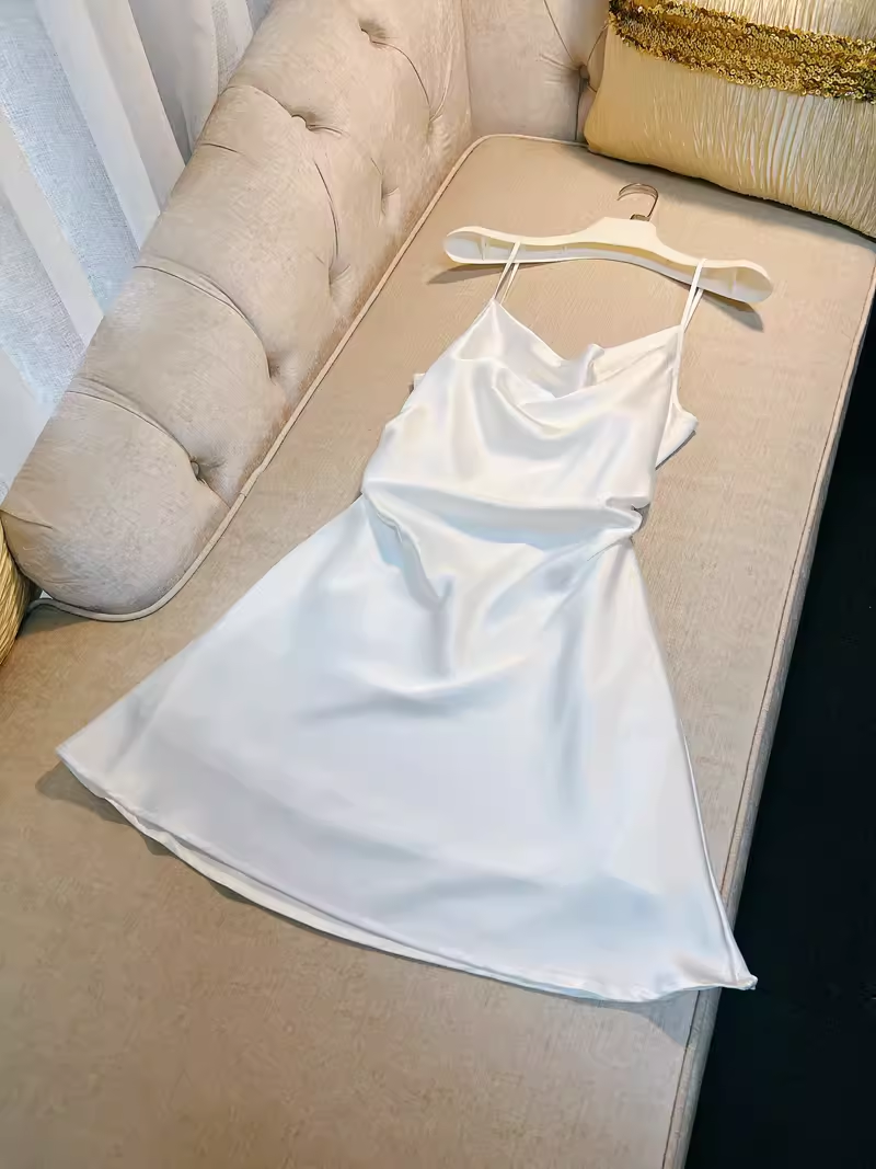 Simple A Line Straps White Homecoming Dress 21st Birthday Outfit C976