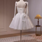 A Line Straps White Tulle Homecoming Dress 18th Birthday Outfits C984